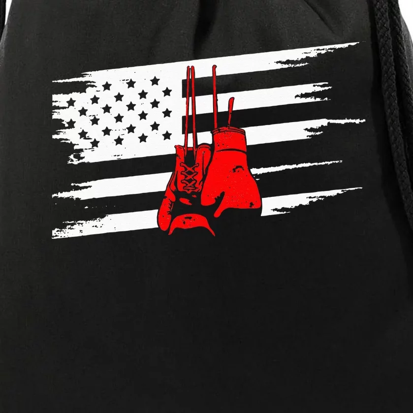 American Flag Boxing Apparel Boxing Drawstring Bag