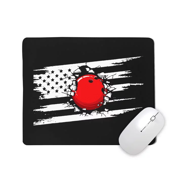 American Flag Bowling  Bowling Mousepad