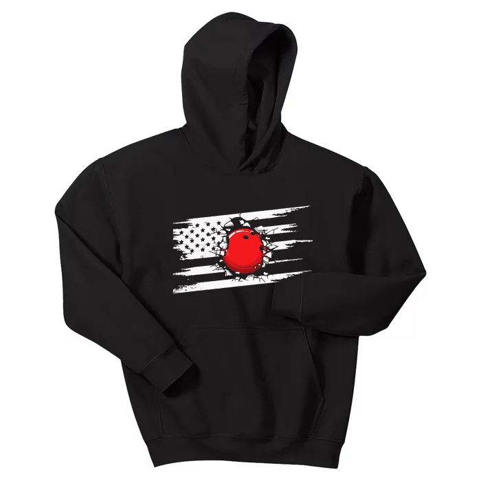 American Flag Bowling  Bowling Kids Hoodie