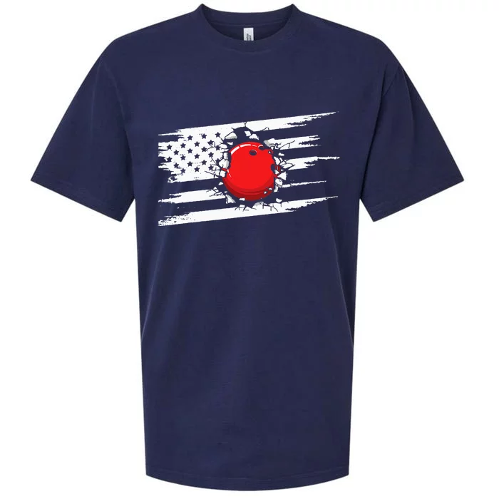 American Flag Bowling  Bowling Sueded Cloud Jersey T-Shirt