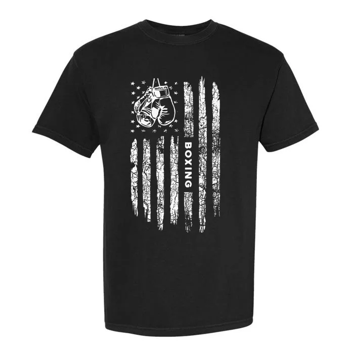 American Flag Boxing Distressed Boxer Vintage Boxing Garment-Dyed Heavyweight T-Shirt