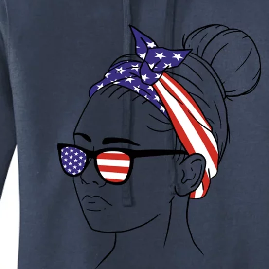 American Flag Bandana Gift Women's Pullover Hoodie