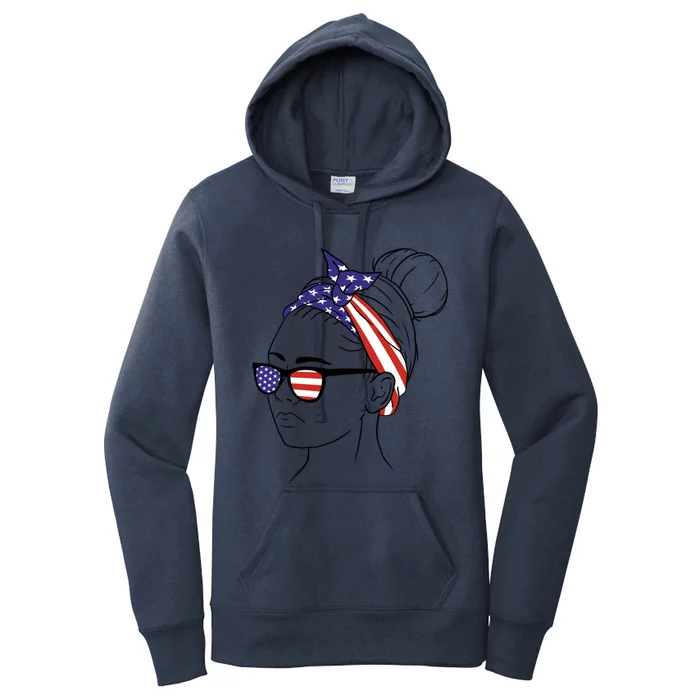 American Flag Bandana Gift Women's Pullover Hoodie