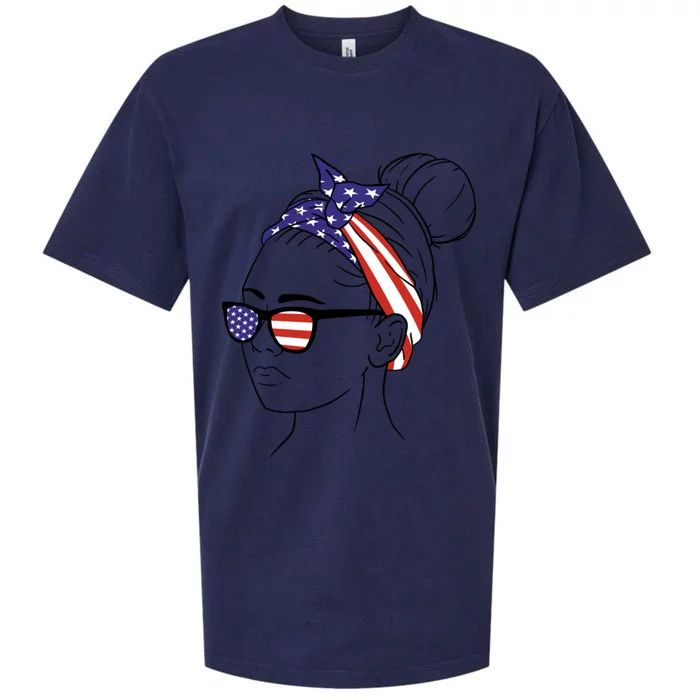 American Flag Bandana Gift Sueded Cloud Jersey T-Shirt