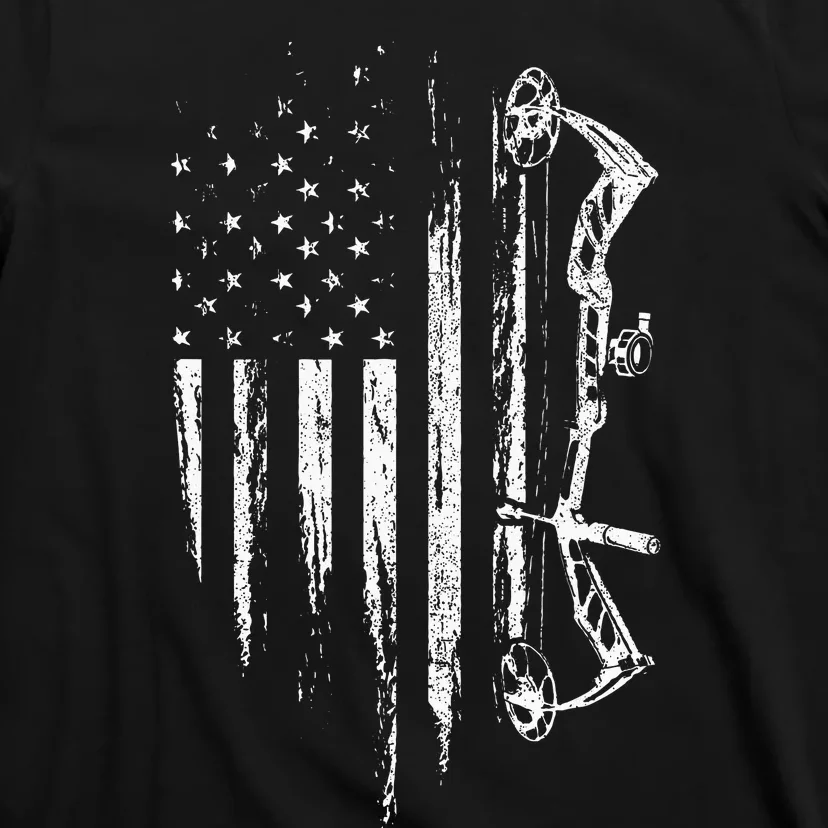 American Flag Bowhunting Bow Archery Gift For Deer Hunter T-Shirt