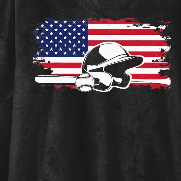 American Flag Baseball Clothing Baseball Hooded Wearable Blanket