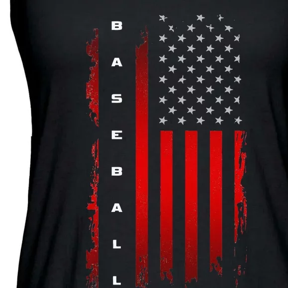 American Flag Baseball Apparel Baseball Ladies Essential Flowy Tank