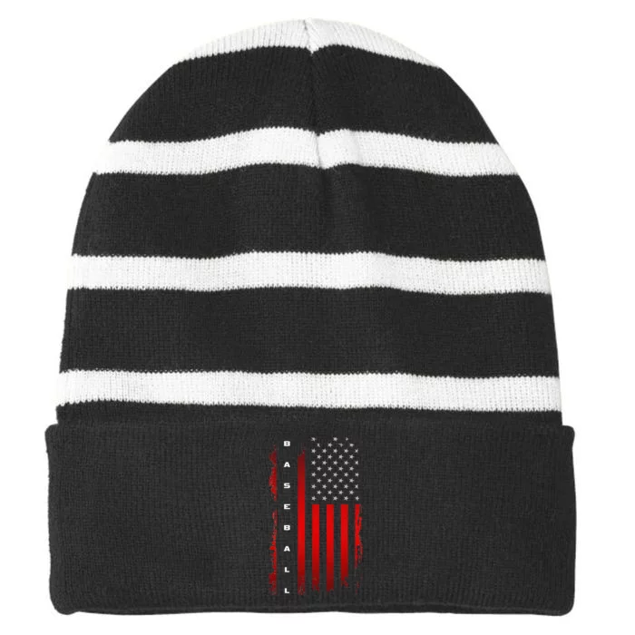 American Flag Baseball Apparel Baseball Striped Beanie with Solid Band