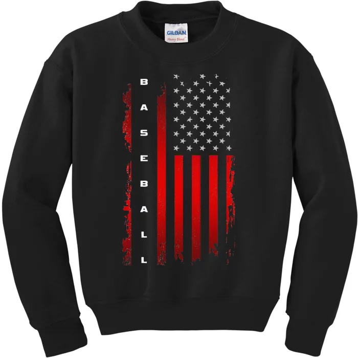 American Flag Baseball Apparel Baseball Kids Sweatshirt