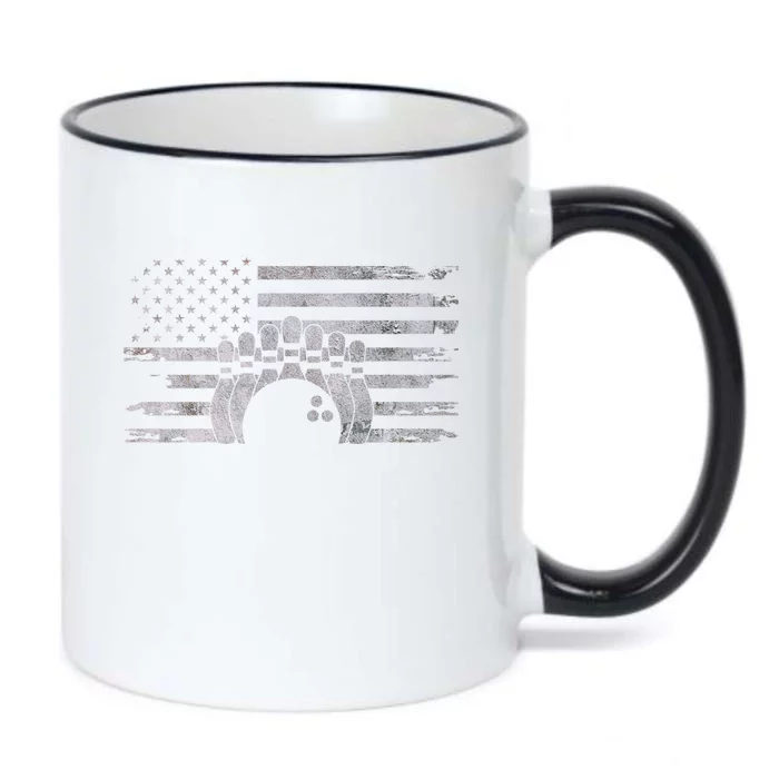 American Flag Bowling A Cool Bowling Gift Black Color Changing Mug