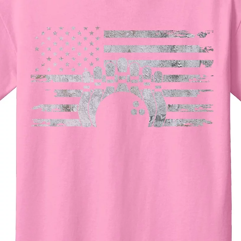 American Flag Bowling A Cool Bowling Gift Kids T-Shirt