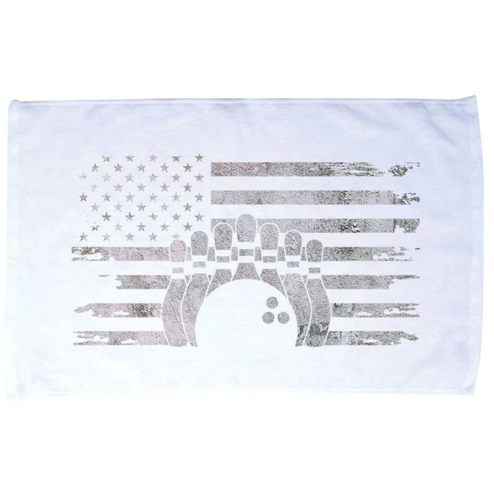 American Flag Bowling A Cool Bowling Gift Microfiber Hand Towel