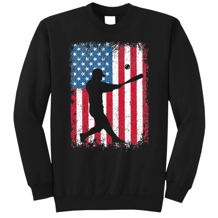 American Flag Baseball Team Gift For Men Women Sweatshirt