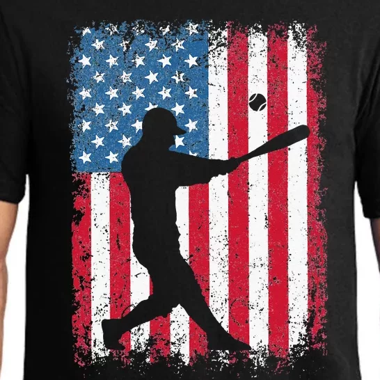 American Flag Baseball Team Gift For Men Women Pajama Set