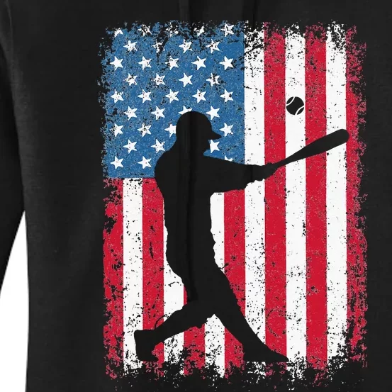 American Flag Baseball Team Gift For Men Women Women's Pullover Hoodie