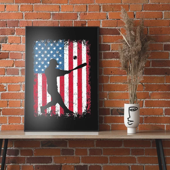 American Flag Baseball Team Gift For Men Women Poster