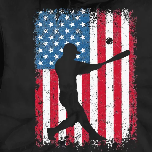 American Flag Baseball Team Gift For Men Women Tie Dye Hoodie