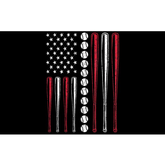 American Flag Baseball Team Gift For Men Women Bumper Sticker