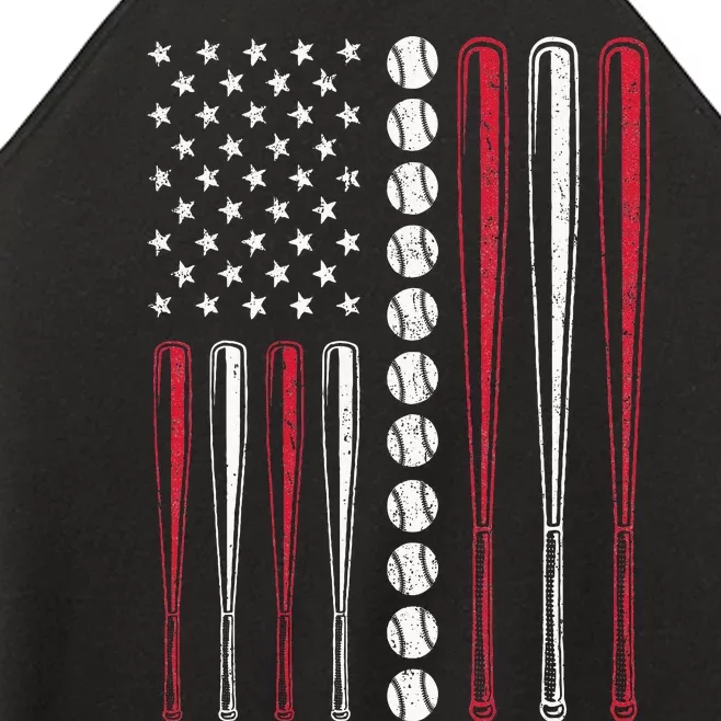 American Flag Baseball Team Gift For Men Women Women’s Perfect Tri Rocker Tank