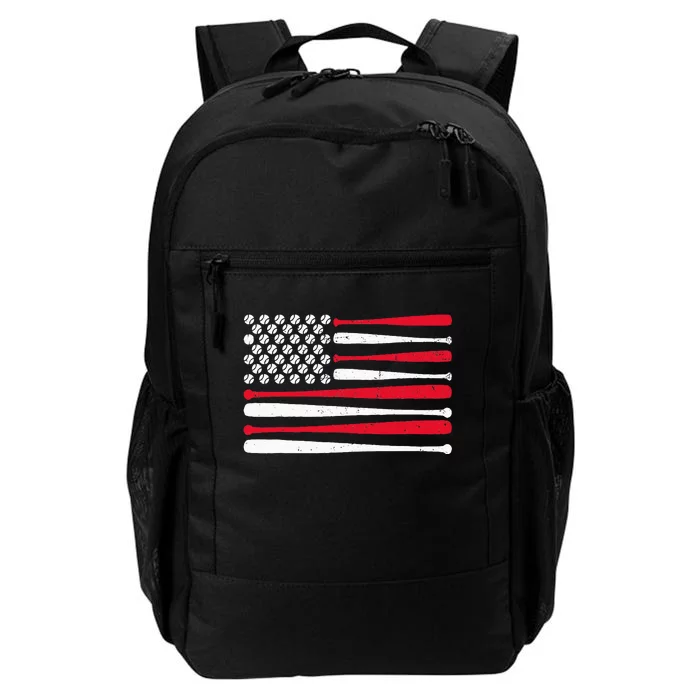 American Flag Baseball Usa Vintage Baseball Sport Fan Daily Commute Backpack