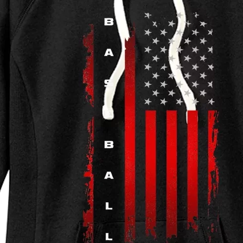 American Flag Baseball Apparel Baseball Women's Fleece Hoodie