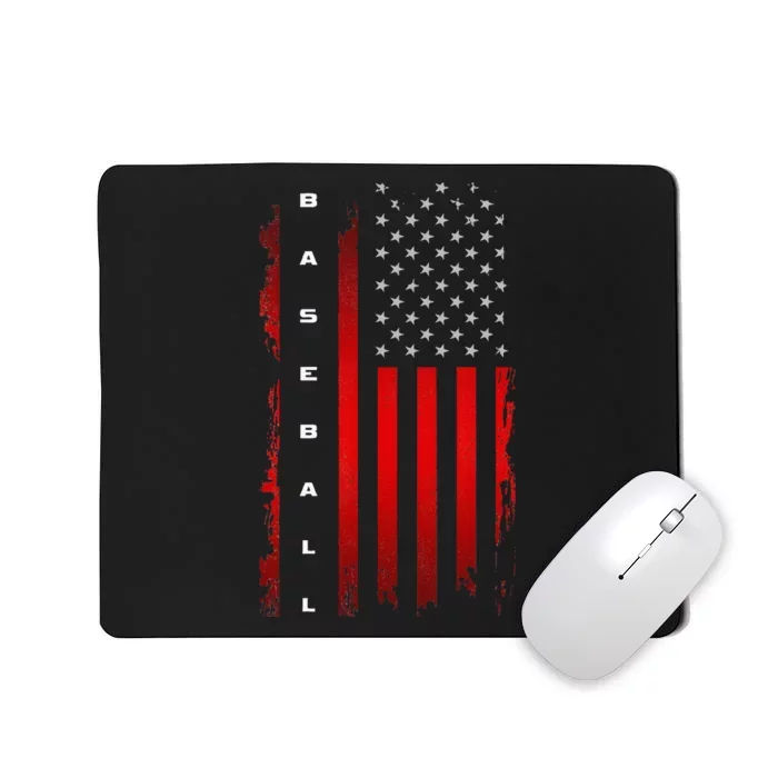 American Flag Baseball Apparel Baseball Mousepad