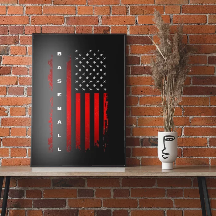 American Flag Baseball Apparel Baseball Poster