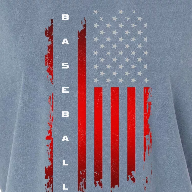 American Flag Baseball Apparel Baseball Garment-Dyed Women's Muscle Tee