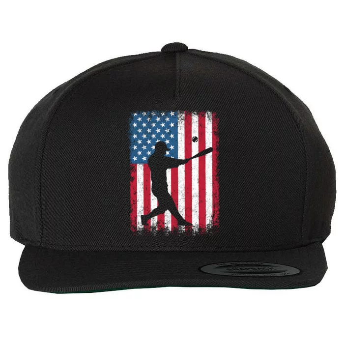 American Flag Baseball Team Gift Gift Wool Snapback Cap