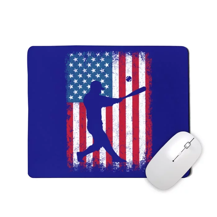 American Flag Baseball Team Gift Gift Mousepad