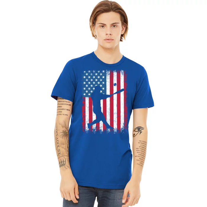 American Flag Baseball Team Gift Gift Premium T-Shirt