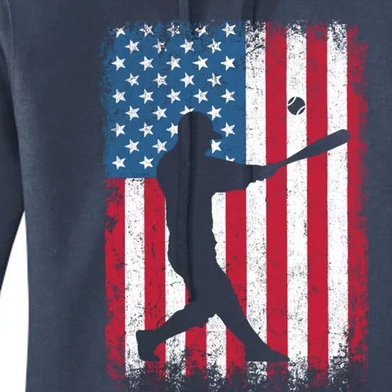 American Flag Baseball Team Gift Gift Women's Pullover Hoodie