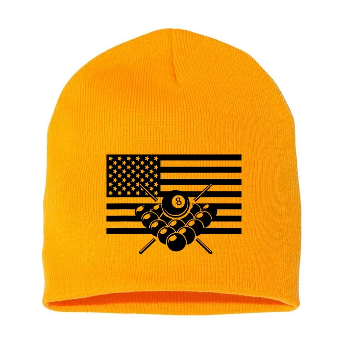 American Flag Billiards Billiards Short Acrylic Beanie