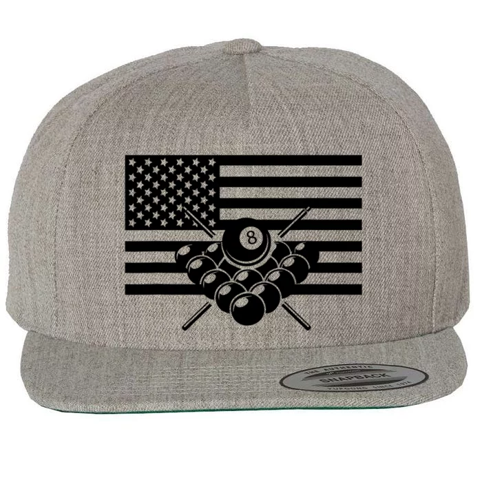 American Flag Billiards Billiards Wool Snapback Cap