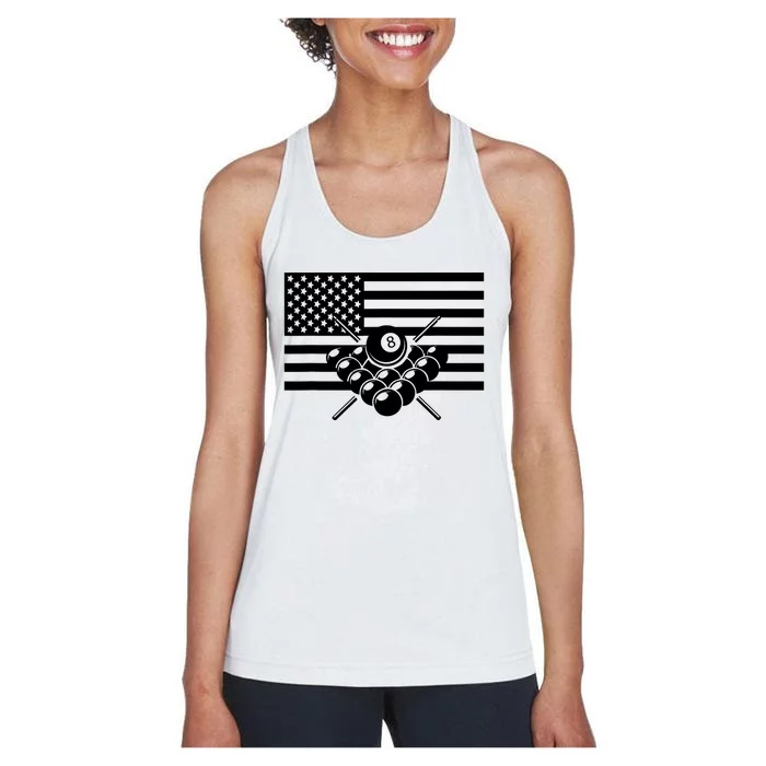 American Flag Billiards Billiards Women's Racerback Tank