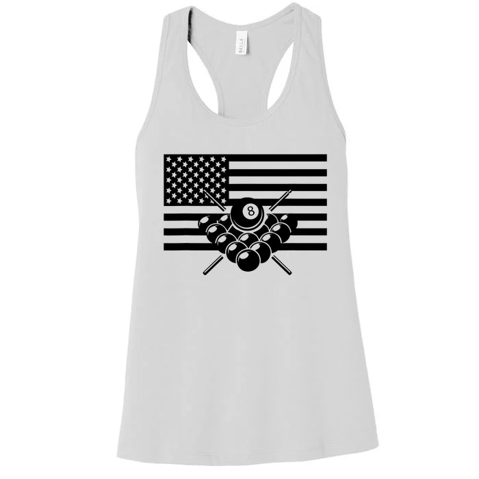 American Flag Billiards Billiards Women's Racerback Tank