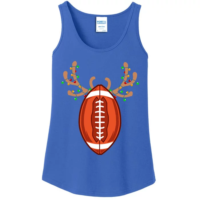 American Football Ball Antler Reindeer Christmas Pajama Cool Gift Ladies Essential Tank