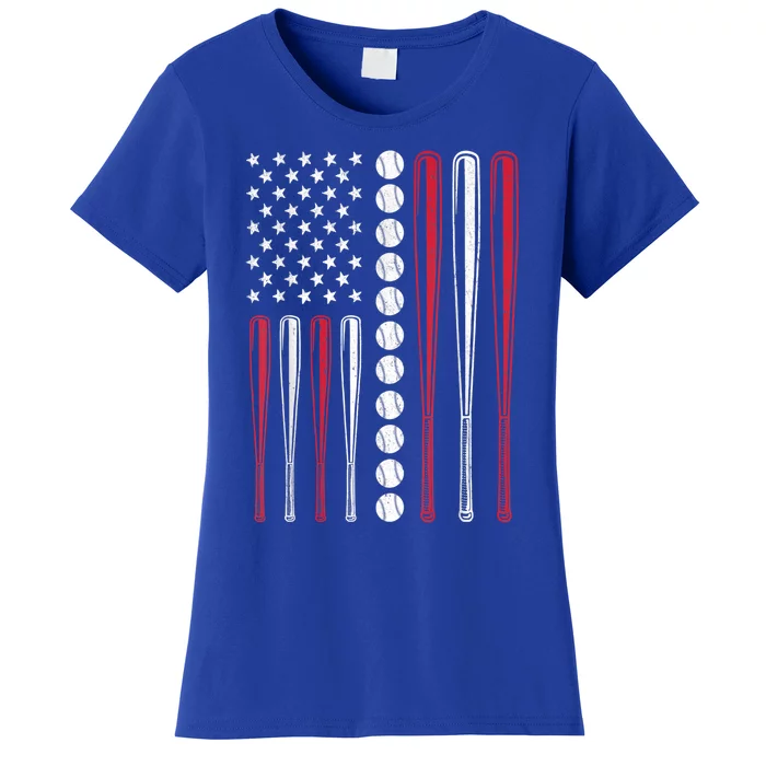 American Flag Baseball Team Gift Cute Gift Women's T-Shirt