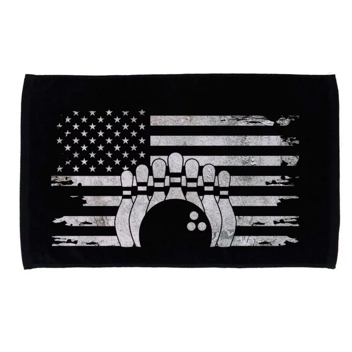 American Flag Bowling Bowling Gift Microfiber Hand Towel