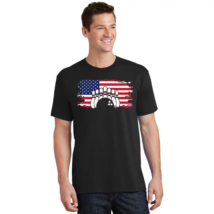 American Flag Bowling Apparel Bowling T-Shirt