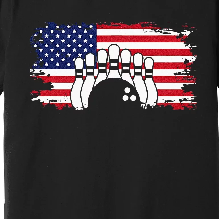 American Flag Bowling Apparel Bowling Premium T-Shirt