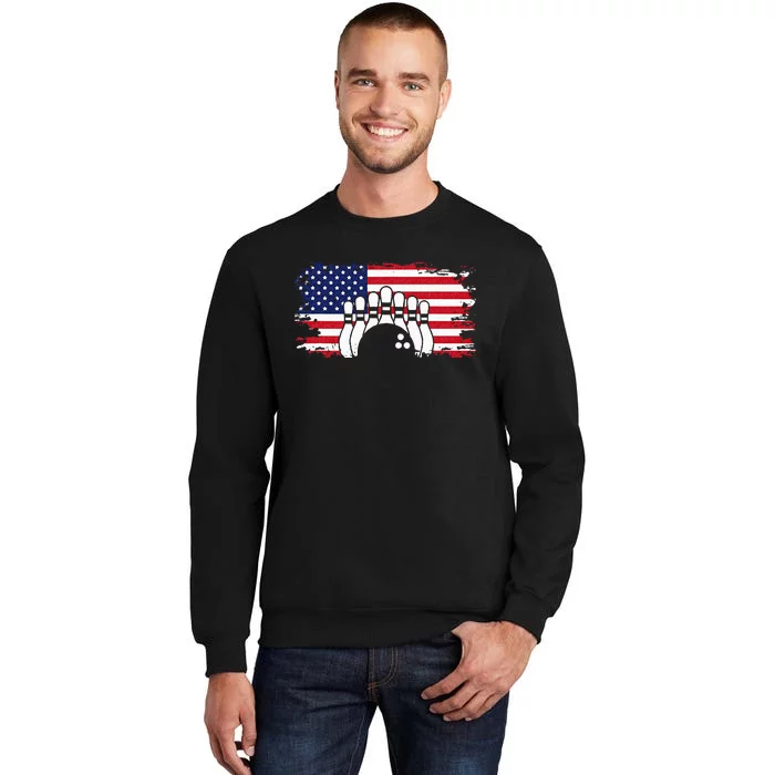 American Flag Bowling Apparel Bowling Tall Sweatshirt