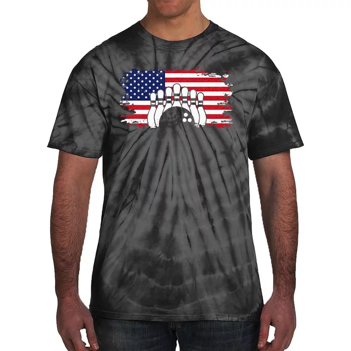 American Flag Bowling Apparel Bowling Tie-Dye T-Shirt