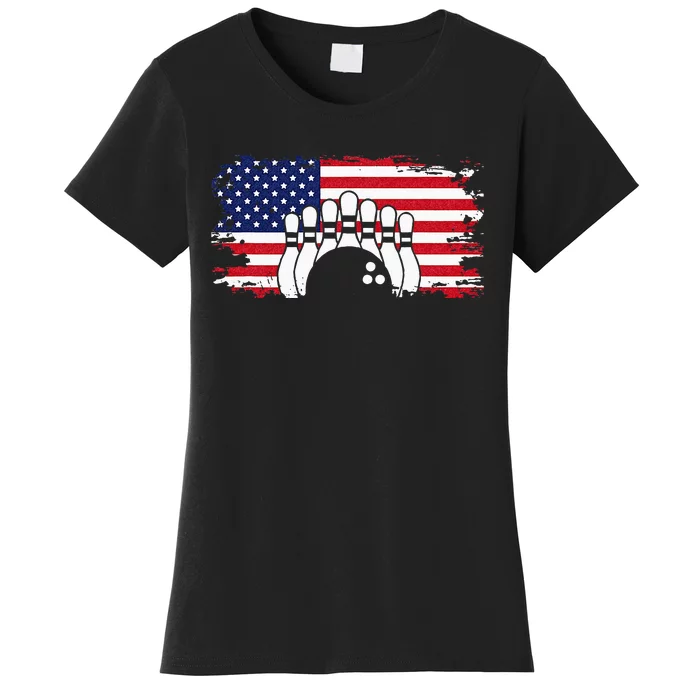 American Flag Bowling Apparel Bowling Women's T-Shirt