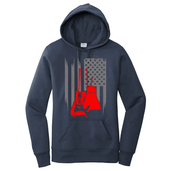 American Flag Boxing Boxer Boxing Meaningful Gift Women's Pullover Hoodie