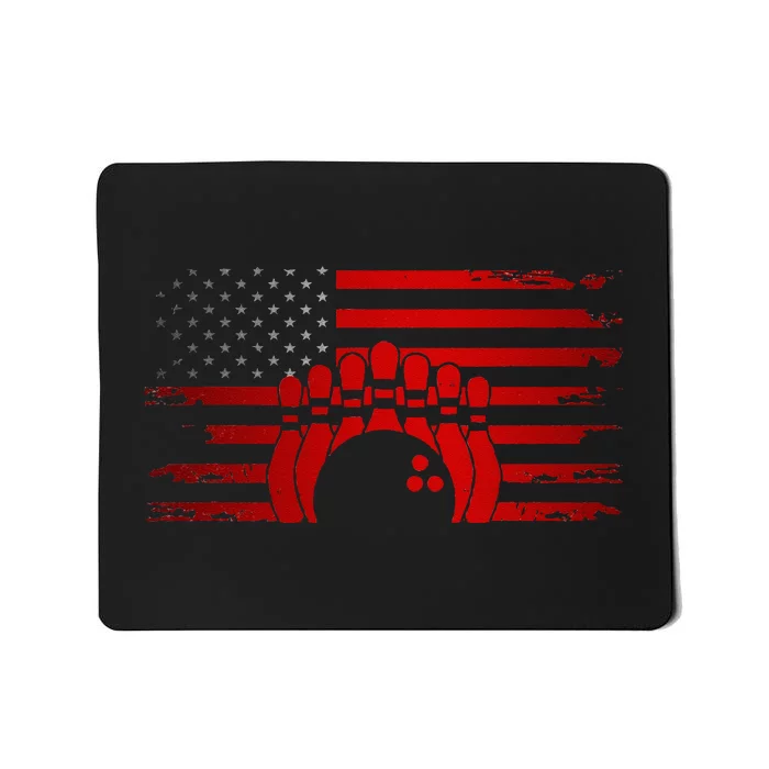 American Flag Bowling Apparel Bowling Mousepad