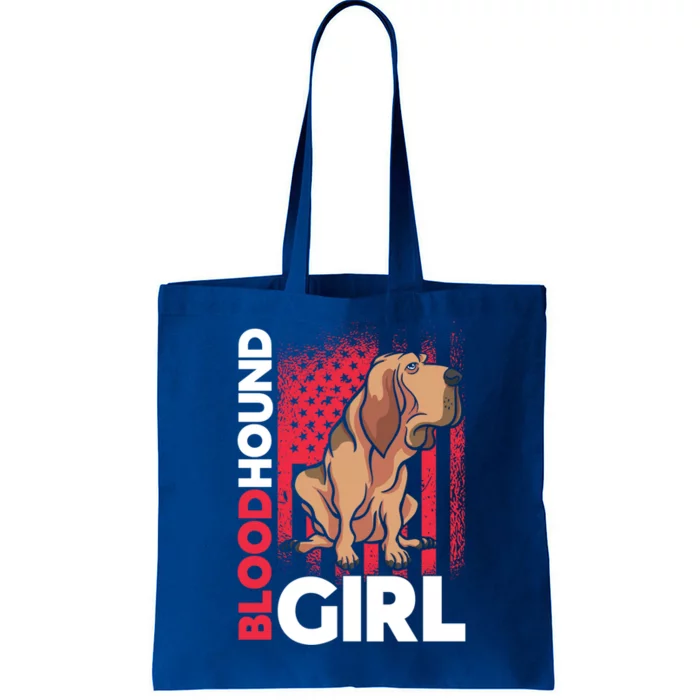 American Flag Bloodhound Patriotic Dog Gift Tote Bag