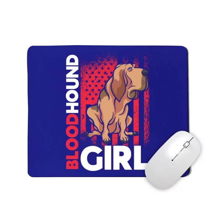 American Flag Bloodhound Patriotic Dog Gift Mousepad