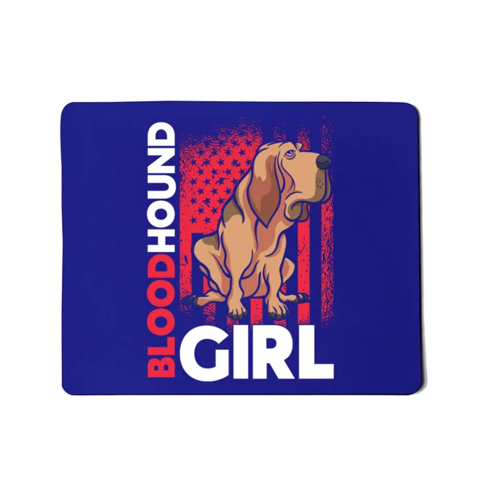 American Flag Bloodhound Patriotic Dog Gift Mousepad