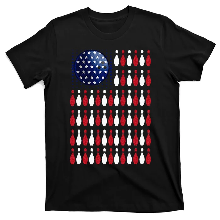 American Flag Bowling Bowler Gifts For Bowling Team T-Shirt